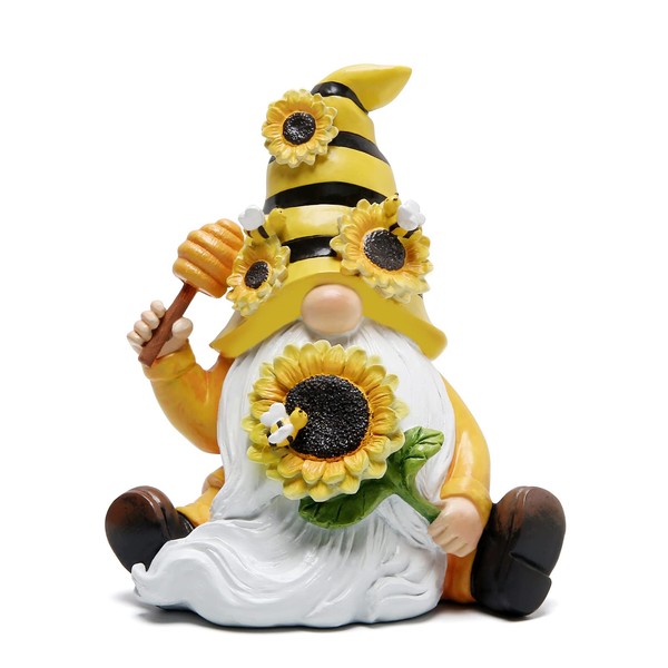 Hodao Bumble Bee Spring Gnome Decorations Honey Gnomes Ornaments World Day Gifts Fall Thanksgiving Figurines for Garden Decor Birthday Party