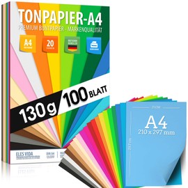 Tonpapier: Coloured paper DIN A4 130 g/m² set 10 130 - stable craft üaper & coloured sheets, kids & DIY sheets, 130 g for craft photo album gifts for creative printing