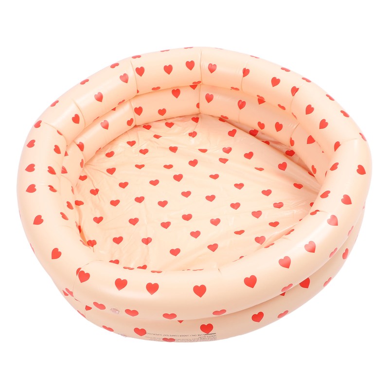 Round Inflatable Swimming Pool Vintage Heart Pattern Thicken Kids Paddling