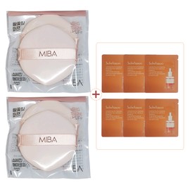 Miva King Petal Puff 2pcs + 6 Sulwhasoo Concentrated Ginseng Renewing Ampoule Pouches 1mlx6 / 미바 왕꽃잎 퍼프 2개입 2개 + 설화수 자음생앰플 파우치 1mlx6장