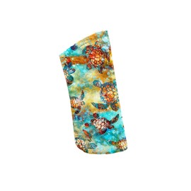 Turquoise Sea Turtle Batik Sunglasses or Eyeglasses Case, Soft Case for Glasses