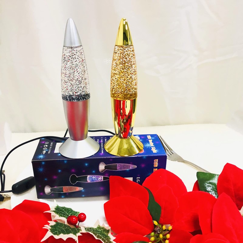 Riaxuebiy Classic LED Lava Lamp USB Rocket Sparkling Lamp Multicolor