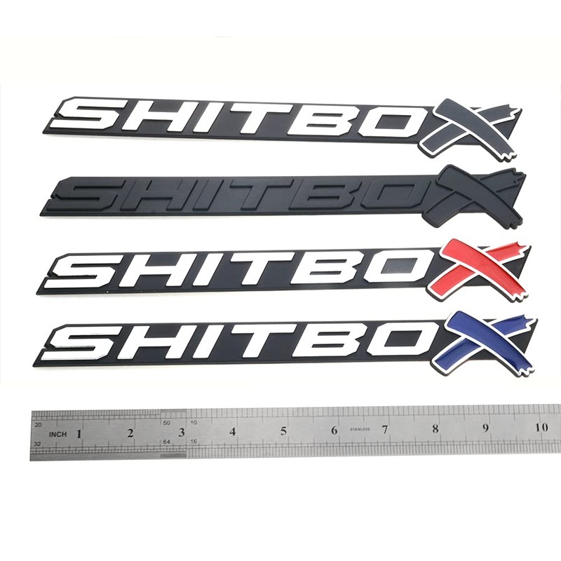 1Pcs SHITBOX Truck Exterior Emblems 3D Badge Sticker Decal Compatible