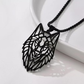 collar dije de lobo colgante en acero inoxidable vikingo cadena lobos salvaje joyería regalo para hombre