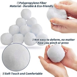 32 Pack Indoor Snowballs Fight Set, Fake Snowballs for Kids Indoor, Artificial Snowballs Christmas Tree Decoration, Plush Snowball Fight Balls for Kids Adults Indoor and Outdoor Snow Fight Game