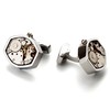 Mens Cufflinks Watch Movement Shape Silve Cuff Links with Initial
