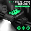 3 in 1 Bike Computer with Headlight Horn IP64 Multifunction