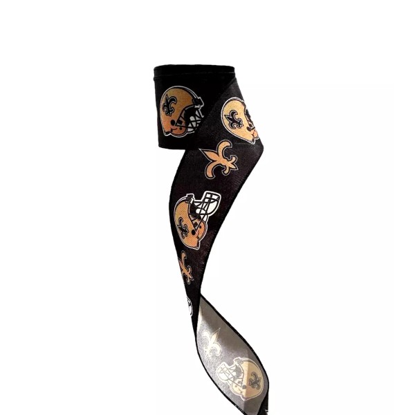 Unbranded 2.5" Wired Saints Football Sports Team Ribbon (10 Yard