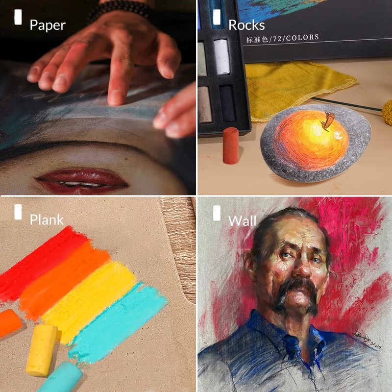 Paul Rubens Professional Soft Pastels, Handmade 72 Vibrant Colors Chalk