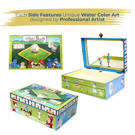 Enchantmints Baseball Musical Jewelry Box for Boys Plays Take Me Out To The Ball Game Drawer Treasure Storage
