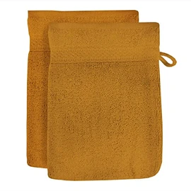 Soleil d'Ocre Toilette Lagoon Viel von 2 Gloves, Cotton, Mustard, 16 x 21 cm