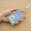 パスケース 定期入れ IC IDカード入れ グレー ネックストラップ付 社員証入れ 通学 通勤 passcase