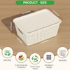 Resze 6 Pack Plastic Storage Baskets with Lids, Breathable Stackable