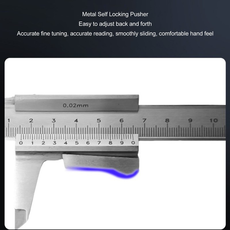 Vernier Caliper 0‑150mm 0‑6in Range 0.05mm 1/128in Resolution Stainless Steel