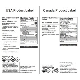 Food to Live Organic Buckwheat Kasha, 15 Pounds - Grechka, Toasted Whole Groats, Non-GMO, Kosher, Sirtfood, Bulk