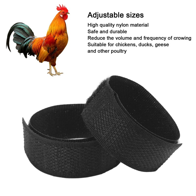 2 Pack Rooster Collar, Nylon Chicken Collar Anti Crow Rooster