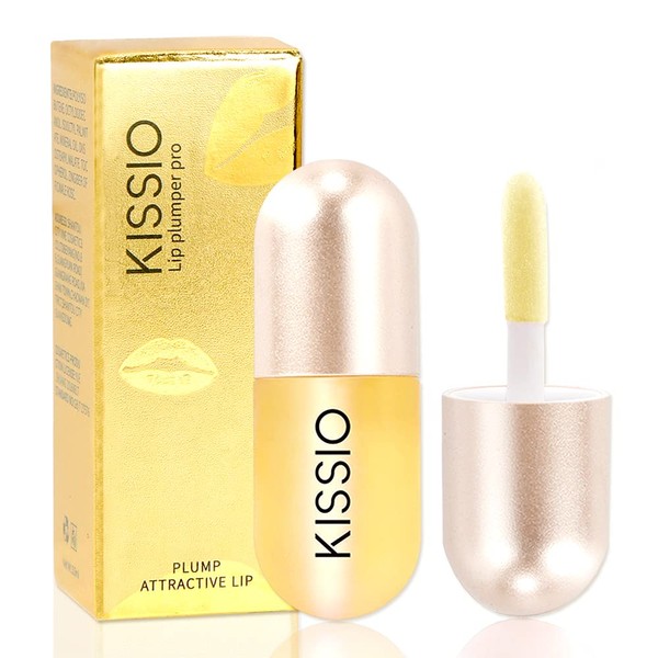 KISSIO Lip Plumper,Day Lip Plumper,Lip Enhancer,Plant Extracts Plumping Lip Serum, Lip Plumping Balm, Moisturizing Clear Lip Gloss for Fuller Lips & Hydrated Beauty Lips 5.5ml (06#Clear)