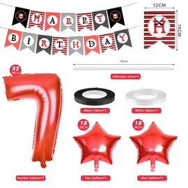 Pirate Children's Birthday Balloons Set, Pirate Ship Birthday Decoration, Birthday Decoration 7 Year Boys, 7 Year Birthday Decoration, for Children's Birthday Party Decorations