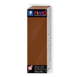 STAEDTLER FIMO Professional 8041-78 Oven Hardening Modelling Clay, Noisette, Large Block 454 g, Solid Consistency for Filigree Work, Especially for Professionals and Artists