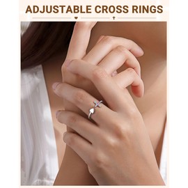 PINKDODO Granddaughter Gifts from Grandma Cross Rings for Teen Girls Birthday Baptism Confirmation Easter Gifts for Teenage Girl 12 14 16 18 13 Stuff