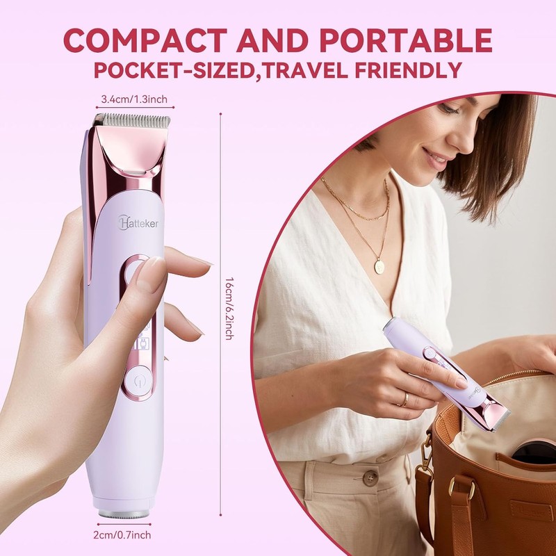 Hatteker Bikini Trimmer for Women,4-in-1 Dual Head Women's Electric Razor