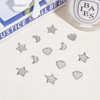 UNICRAFTALE About 120pcs Heart/Moon/Star Pendant Trays Stainless Steel Blank Bezel