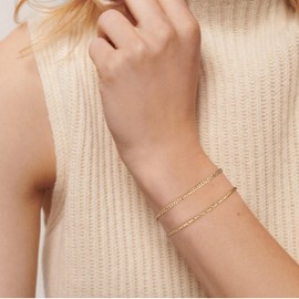 WEARON Gold Bracelet for Women 18K Gold Plated Snake Chain Link Bracelet Dainty Gold Jewelry for Women