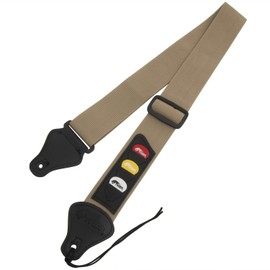Tiger STP5-TW Guitar Strap with Pick Holders and Picks - for Classical, Electric, Bass and Acoustic Guitars - Tweed