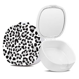 TIHYWR Retainer/Mouth Guard/Denture/Night Guard Case with Mirror & Ventilation Holes - Leopard Print