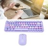 Keyboard Mouse Combo 2.4GHz Wireless Cute Retro 68 Round Keycaps