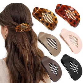 Flache Haarspangen Damen 6er Set, Rutschfeste French Haarklammern, Flat Claw Clip, Starker Halt Frauen-Haarspangen Damen, Haarklammer Groß für Dickes & Dünnes Haar, Alltag, Autofahren und Haarschmuck