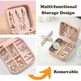Estuche de regalo para dama de honor, paquete de 12 pequeños joyeros organizadores de joyas, de piel sintética, portátil, para mujeres, niñas, regalos de propuesta de dama de honor (12,Rosa)