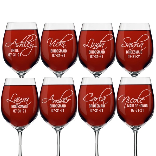Set of 3, 6, and More Personalized Bridal Wedding Party