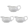 3pc Mini White Ceramic Creamer with Handle, Ceramic Milk Jug