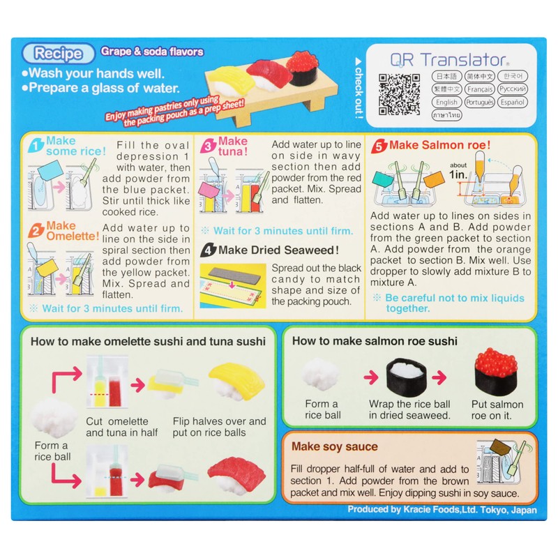 Kracie Popin' Cookin' DIY Candy Sushi Kit, No Bake, 1