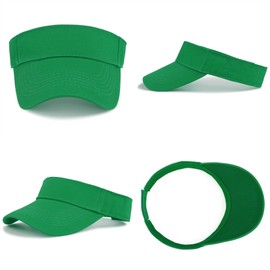 Century Star UPF 50+ Kids Visor Sun Hat Adjustable Girls High Ponytail Tennis Hat Sports Boys Running Golf Visor Cap 1Pc Green 6-12T