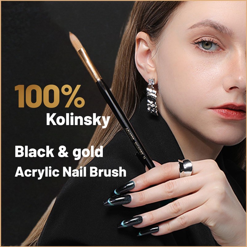 Acrylic Brush for Nails Aokitec 100% Sable Kolinsky Nail Brush