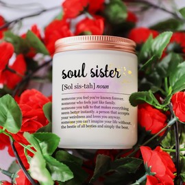 Soul Sister Gifts for Women Lavender Candle Gift to My Soul Sister Friend BFF Colleague Mother's Day Valentine's Day Christmas Gifts for Co-Worker Boss Scented Candle