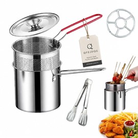 Compact Fry Pot with Filter Basket, Oil Filter Pot with Fry Basket