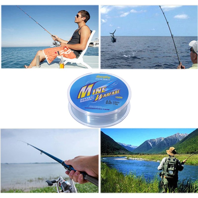 HENWUBEI 2 Roll Fish Line Nylon Thread Clear Fishing Wire