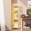 TUTOTAK 6-Tier Corner Bookshelf with LED Light,Corner Shelf for Small