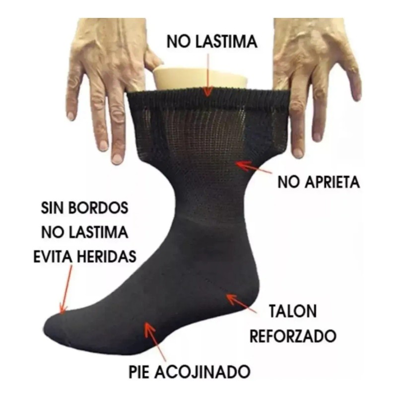 Medias Pie Diabetico Elástica Calceta Desinflamante Pierna F