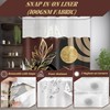 DLTAY Dark Brown and Black Hookless Shower Curtain with Snap