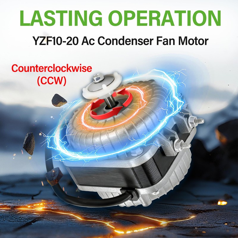 YZF10-20 Condenser Fan Motor AC 120V 60Hz 1550rpm 10/55W 0.8A