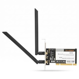 Tarjeta Wifi para PC, TX-AR9WS AR9220 Tarjeta de Red, 300Mbps Tarjeta PCIe WiFi Adaptador inalámbrica con 2 Antenas 2.4 G, 802.11b/g/n, Soporte WiFi compartido para XP/7/8/10