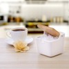 Lucky Goddness Ceramic Sugar Bowl with Bamboo Lid and Spoon,Porcelain