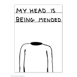 Funny Humorous 'David Shrigley Head is Being Mended' Novelty Postcard