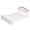 Full Size Bed Frame with LED Lights, House Platform Bed
