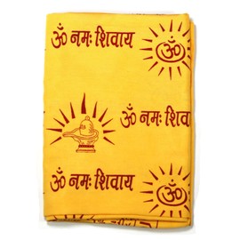 ASHIRWAD Rayon Cotton Mix Large Om Aum Scarf Shawl Wrap Light Weight Soft Viscose Hand Printed Boho Bohemian Yoga Prayer (Om Namo Shivaye)