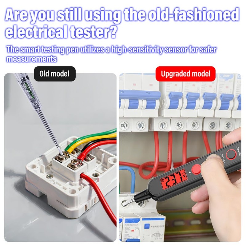 ZONV Smart Voltage Tester Pen, Non-Contact AC Detector with LCD,